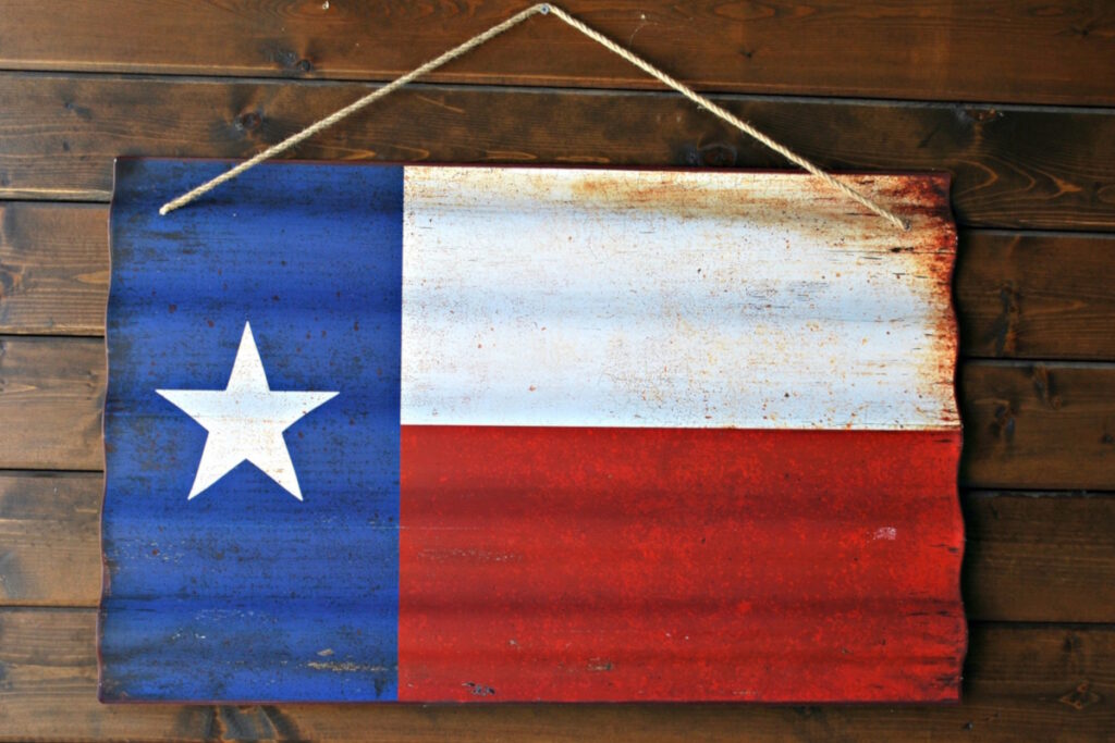 recycling metal texas flag